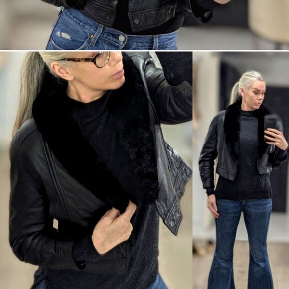 Vintage Crop Leather Jacket - Picture 7 of 7